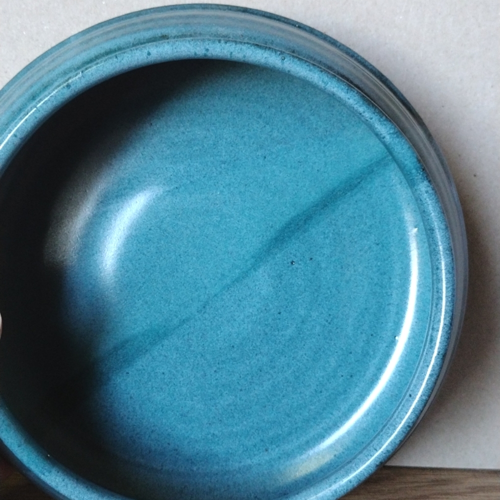 Teal Blue Glazed Studio Ceramic Trinket Dish - Picture 10 of 11